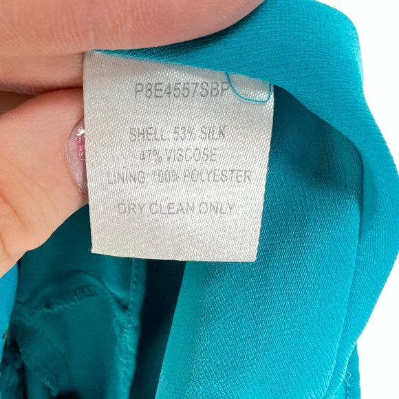 Parker Bradley Silk Romper Size 2 Faux-Wrap Floral Blue - Picture 10 of 11